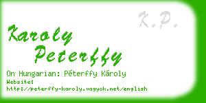 karoly peterffy business card