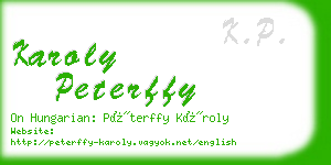 karoly peterffy business card
